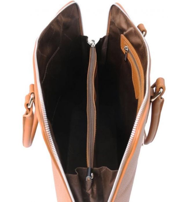 Γυναικεία Επαγγελματική Τσάντα Δερμάτινη Magnolia Tuscany Leather TL141809 Κονιάκ