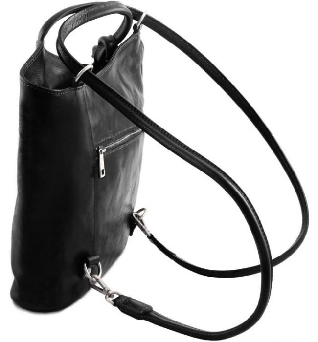 Γυναικεία Τσάντα Δερμάτινη Πλάτης & Ώμου Patty Tuscany Leather TL141497 Μαύρο