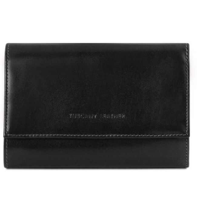 Γυναικείο Πορτοφόλι Δερμάτινο Tuscany Leather TL140796 Μαύρο