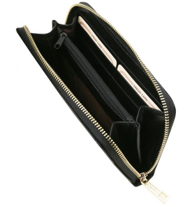 Γυναικείο Πορτοφόλι Δερμάτινο Tuscany Leather TL141206 Μαύρο