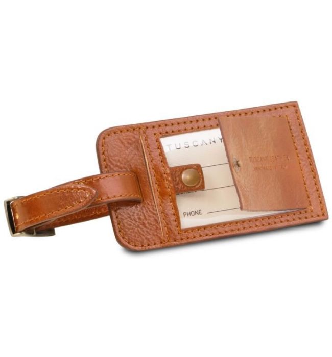 Δερμάτινη θήκη ταυτότητας αποσκευής Tuscany Leather TLTAG Μελί