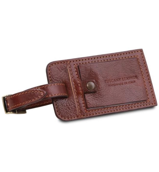 Δερμάτινη θήκη ταυτότητας αποσκευής Tuscany Leather TLTAG Καφέ