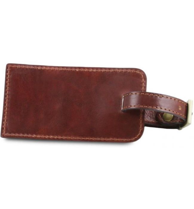 Δερμάτινη θήκη ταυτότητας αποσκευής Tuscany Leather TLTAG Καφέ