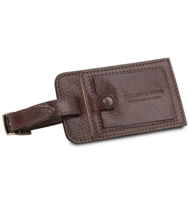 Δερμάτινη θήκη ταυτότητας αποσκευής Tuscany Leather TLTAG Καφέ σκούρο