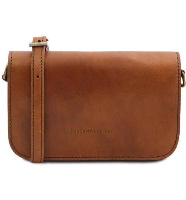 Γυναικείο Τσαντάκι Ώμου Δερμάτινο Carmen Tuscany Leather TL141713 Φυσικό
