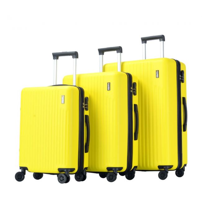 Σετ 3 Βαλίτσες Με Προέκταση AMBER Κίτρινο AM1004